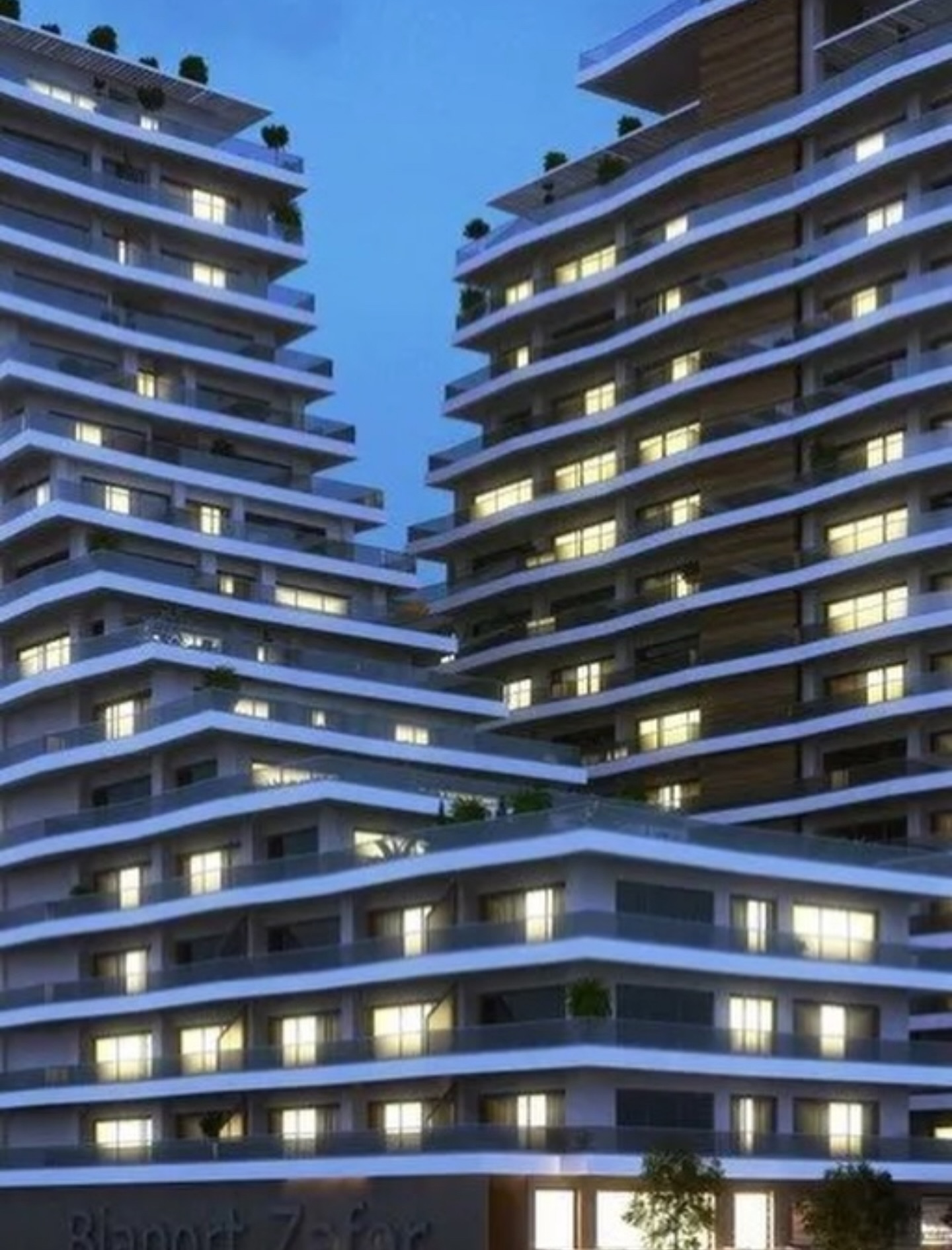 Akşam ışıklarıyla modern bir toplu yaşam projesi